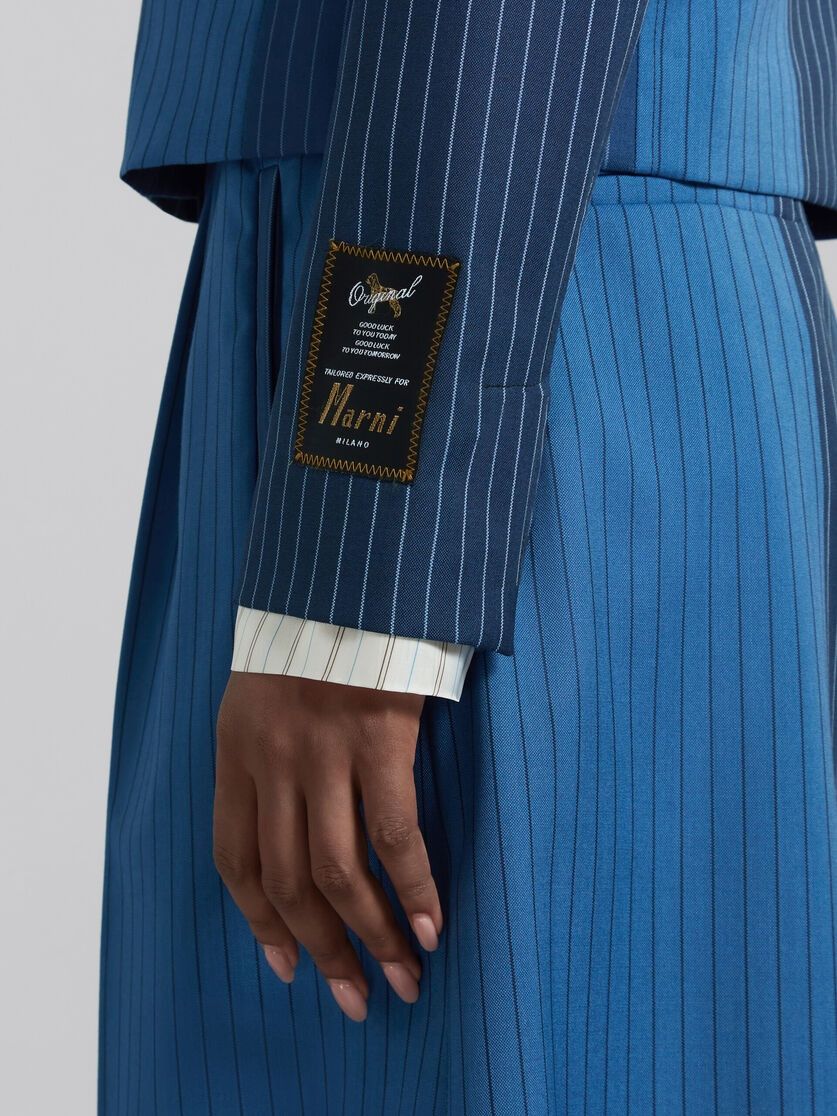 Marni oc11z0525 Pinstripe Wool Jacket in Blue Size S / US 4 / IT 40 - 5 Thumbnail