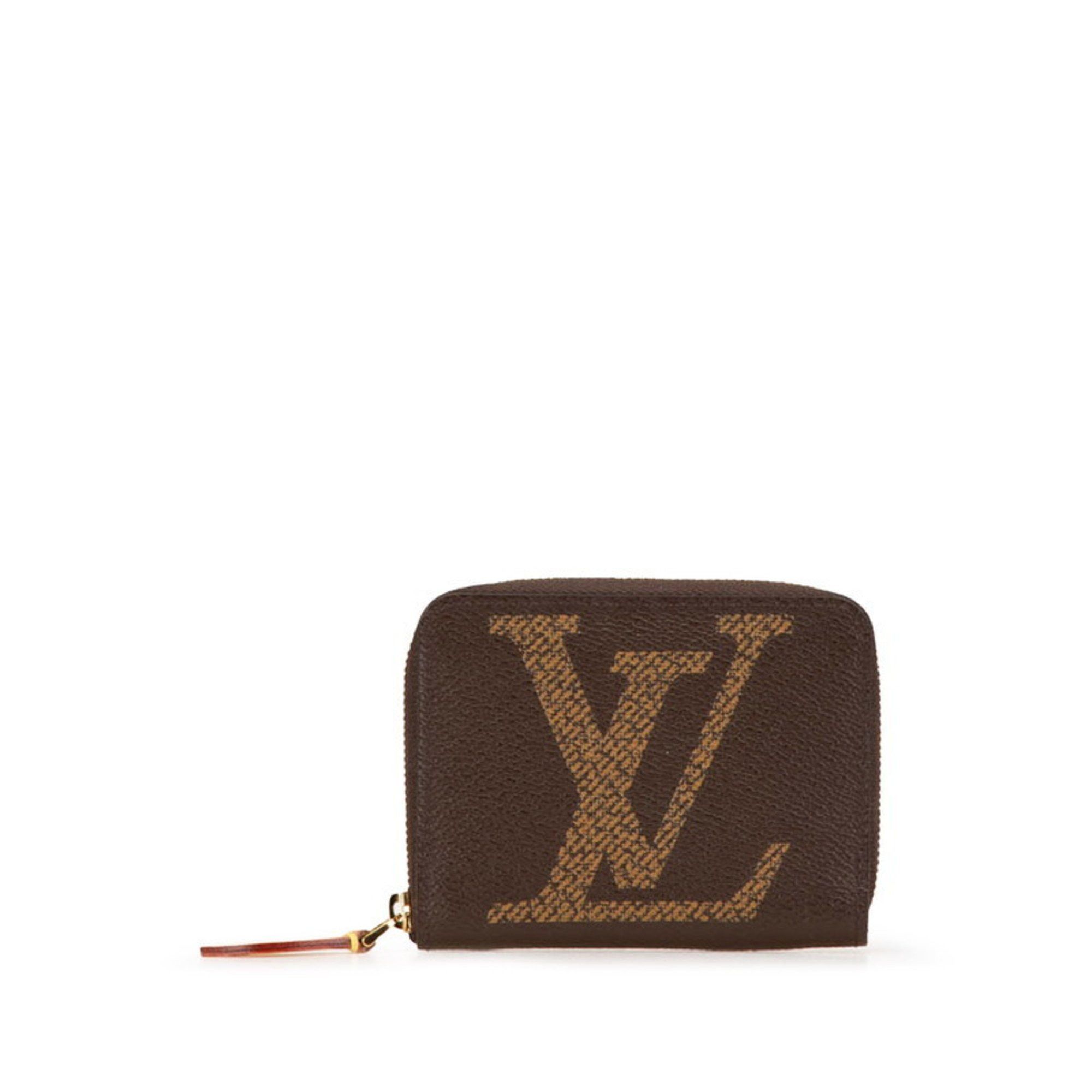 Louis Vuitton Monogram Giant Zippy Coin Purse Case M67690 Brown Pvc Leather Women's Louis Vuitton
