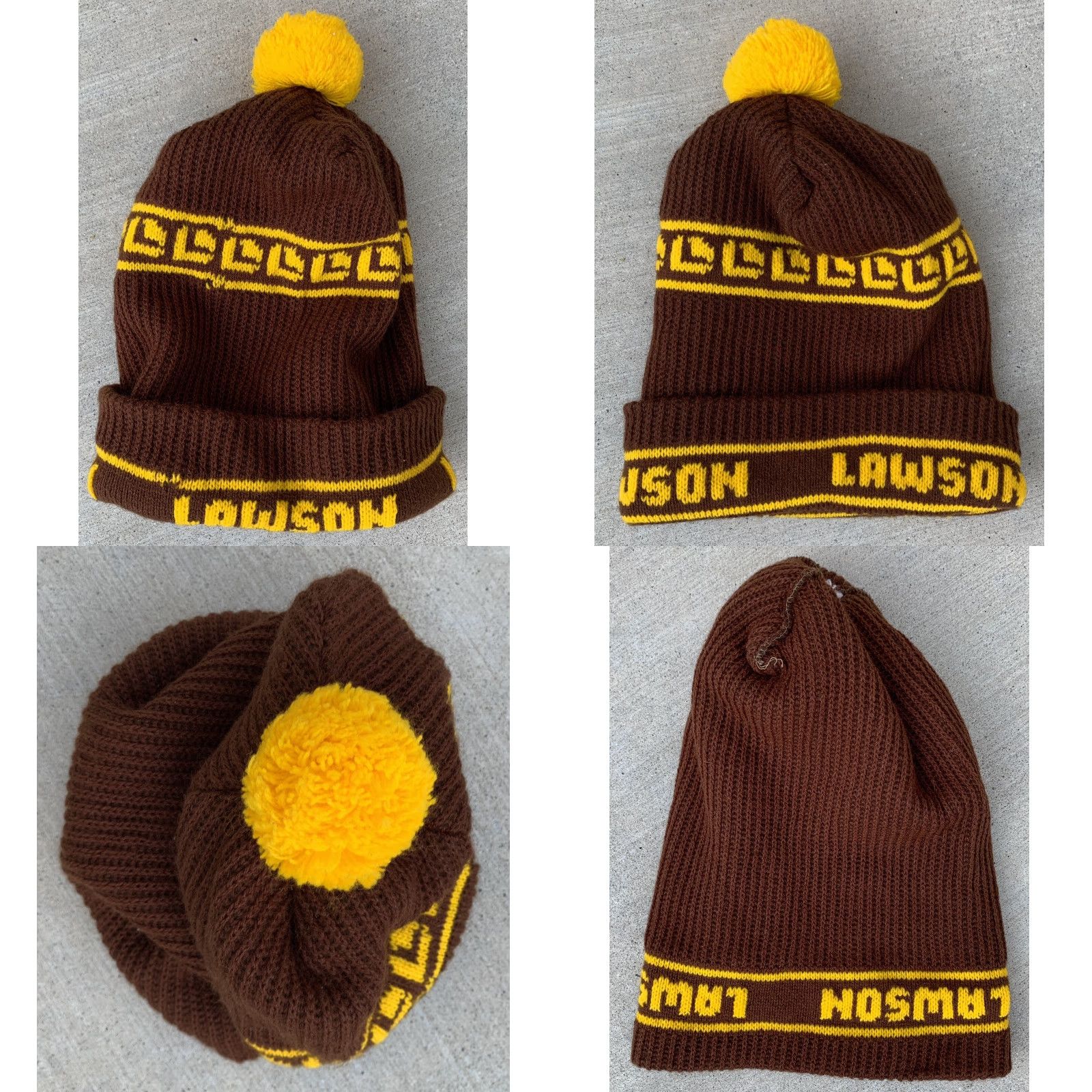 Logo 7 VINTAGE Lawson Beanie Pom Pom Hat Knit Logo Spellout 70s 80s 1970s 1980s Size ONE SIZE - 8 Thumbnail