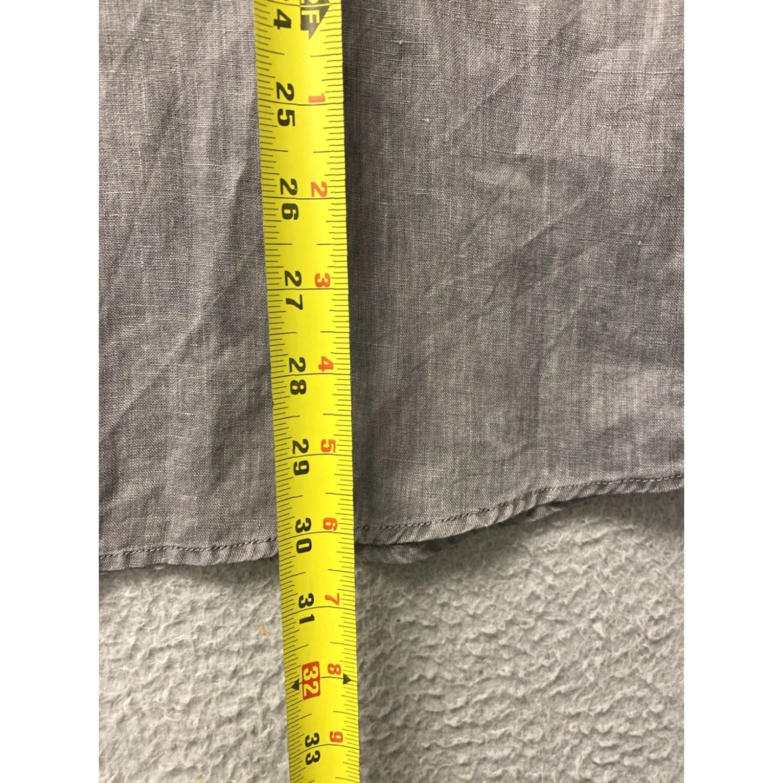 Vintage VINTAGE Raffi Men's Linen Dress Shirt Sz Large Gray Button-Up Casual Business Party Cocktail Fall Winter Spring Mens Size 42R - 7 Thumbnail