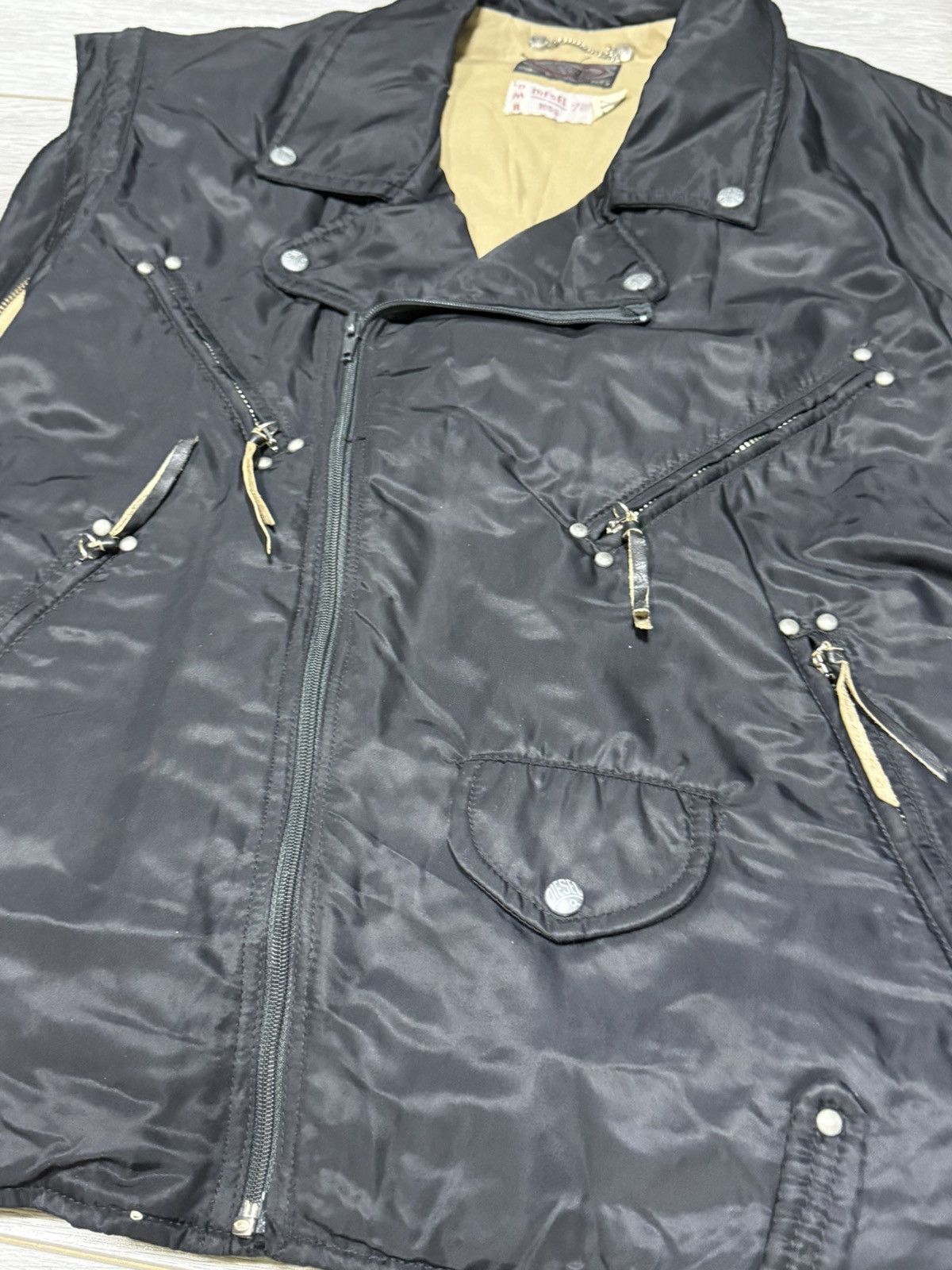 Diesel Diesel 90s Italy vintage biker moto vest sleveless zip Size US XL / EU 56 / 4 - 3 Thumbnail