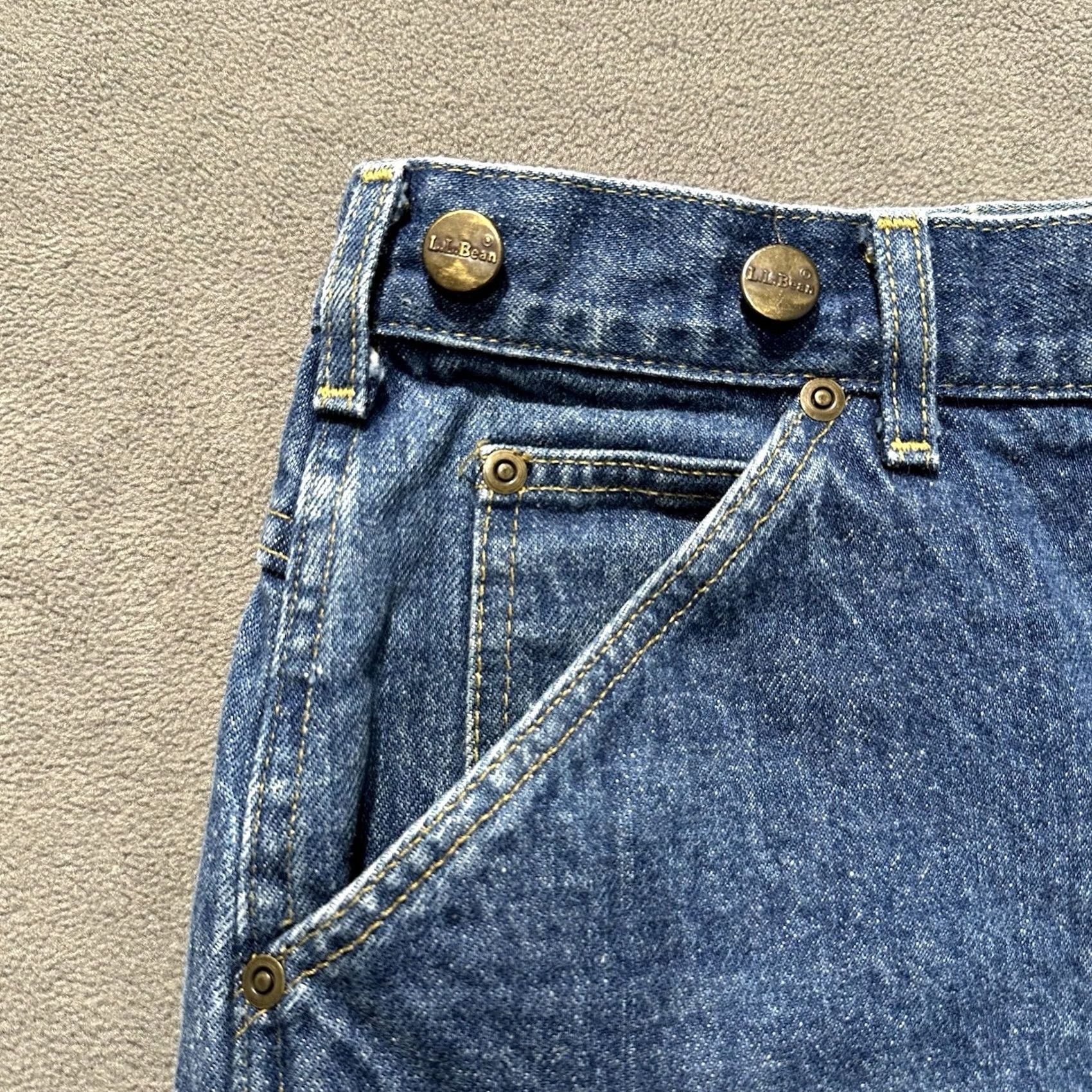 Vintage VINTAGE L.L. Bean West Branch Jeans Mens 38x34 Denim Blue Button Fly Union USA EUC 5-Pocket Workwear USA 80s Mens Size US 38 / EU 54 - 7 Thumbnail