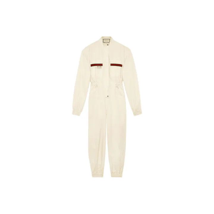 Gucci Gucci SS22 White Logo Embroidered Jumpsuit Size 23" - 1 Thumbnail