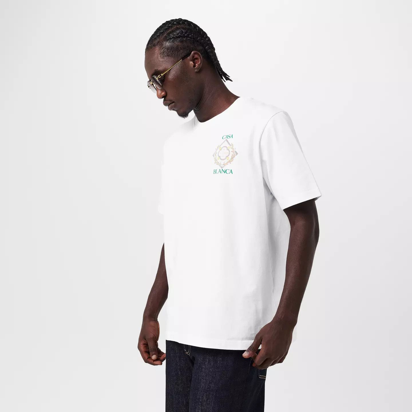 Casablanca o1g2r1mq0426 Championship Diamond T-Shirt in White Size US XL / EU 56 / 4 - 3 Thumbnail