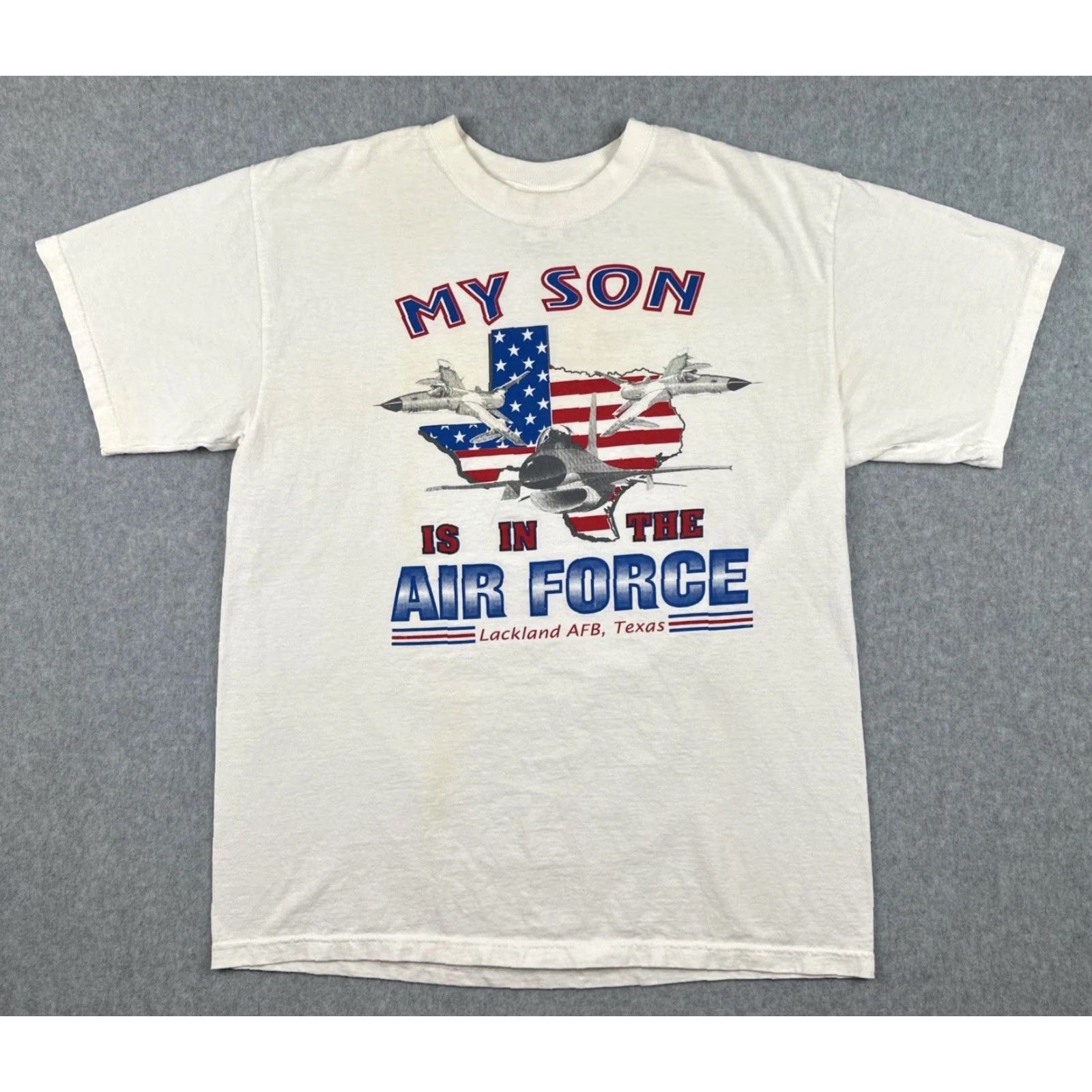 Anvil VINTAGE Anvil Mens Short Sleeve T Shirt White 90s Military Lackland AFB Texas USA Tee Shirts Mens Size US M / EU 48-50 / 2 - 2 Thumbnail