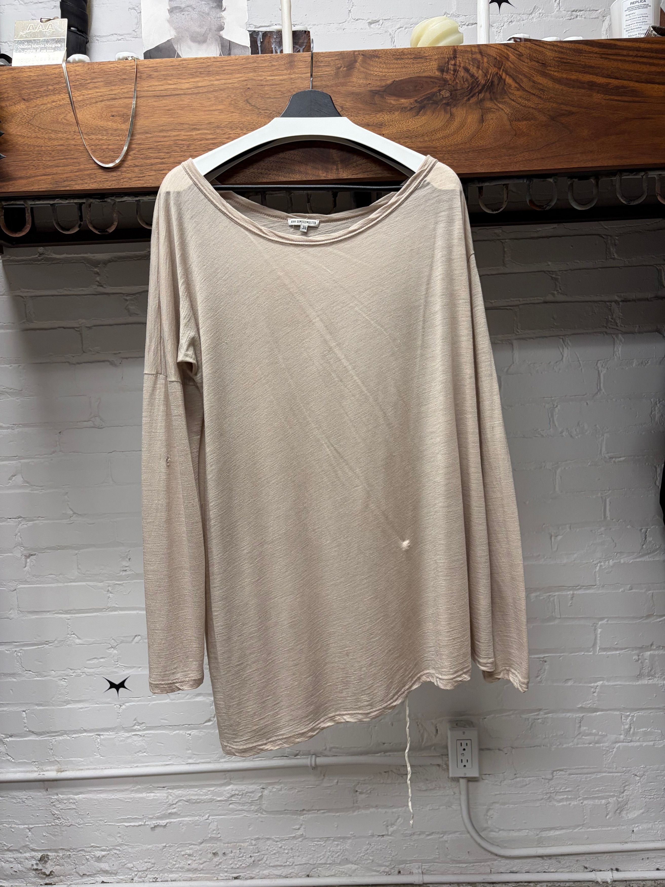 Ann Demeulemeester Ann Demeulemeester Sheer Scoop Neck Tan Brown Layering Shirt Size XS / US 0-2 / IT 36-38 - 1 Thumbnail