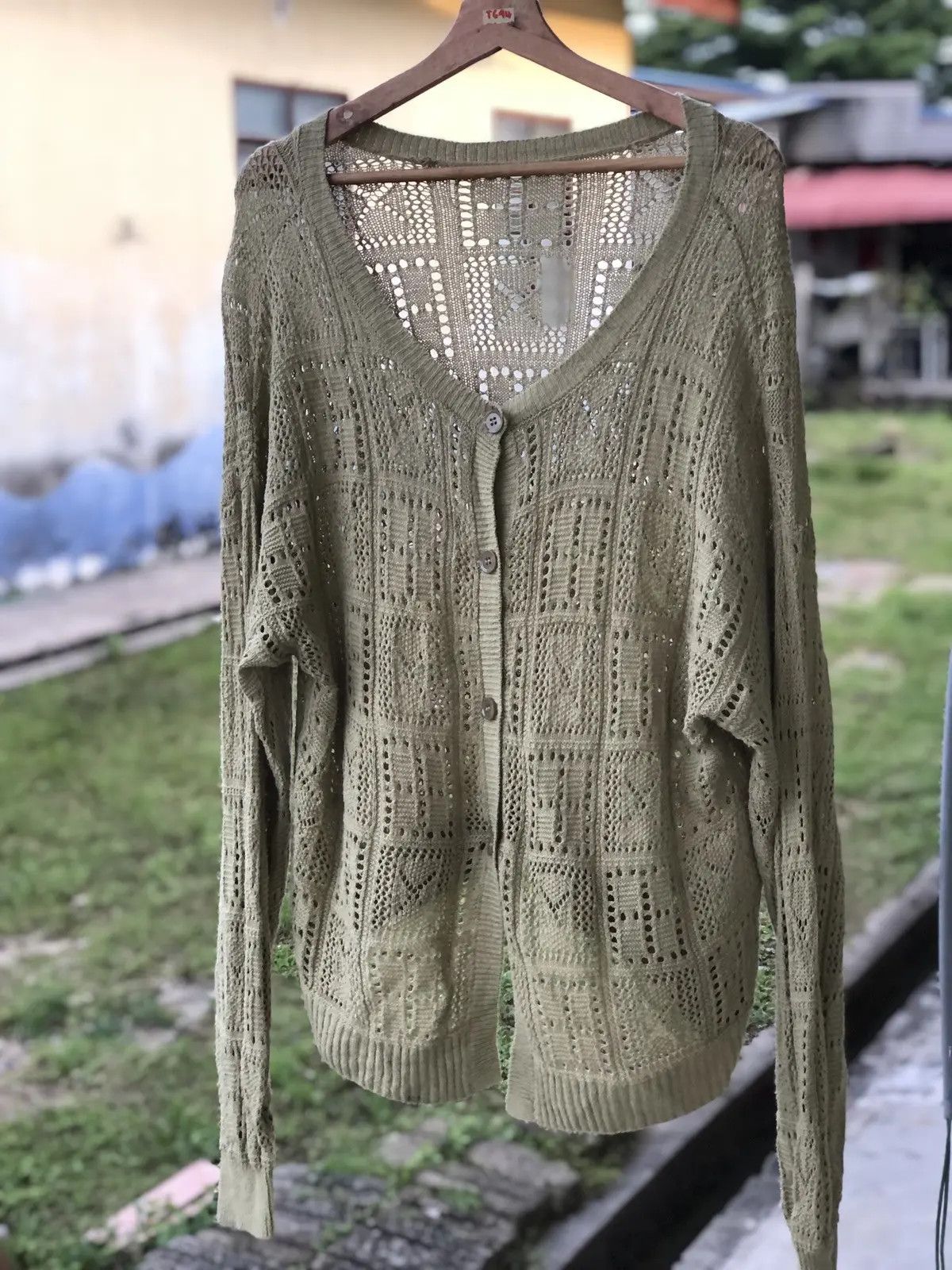 Aran Isles Knitwear × Designer Japanese Urbanity Mesh Netting Pullover Knitting Pattern Size US L / EU 52-54 / 3 - 12 Thumbnail