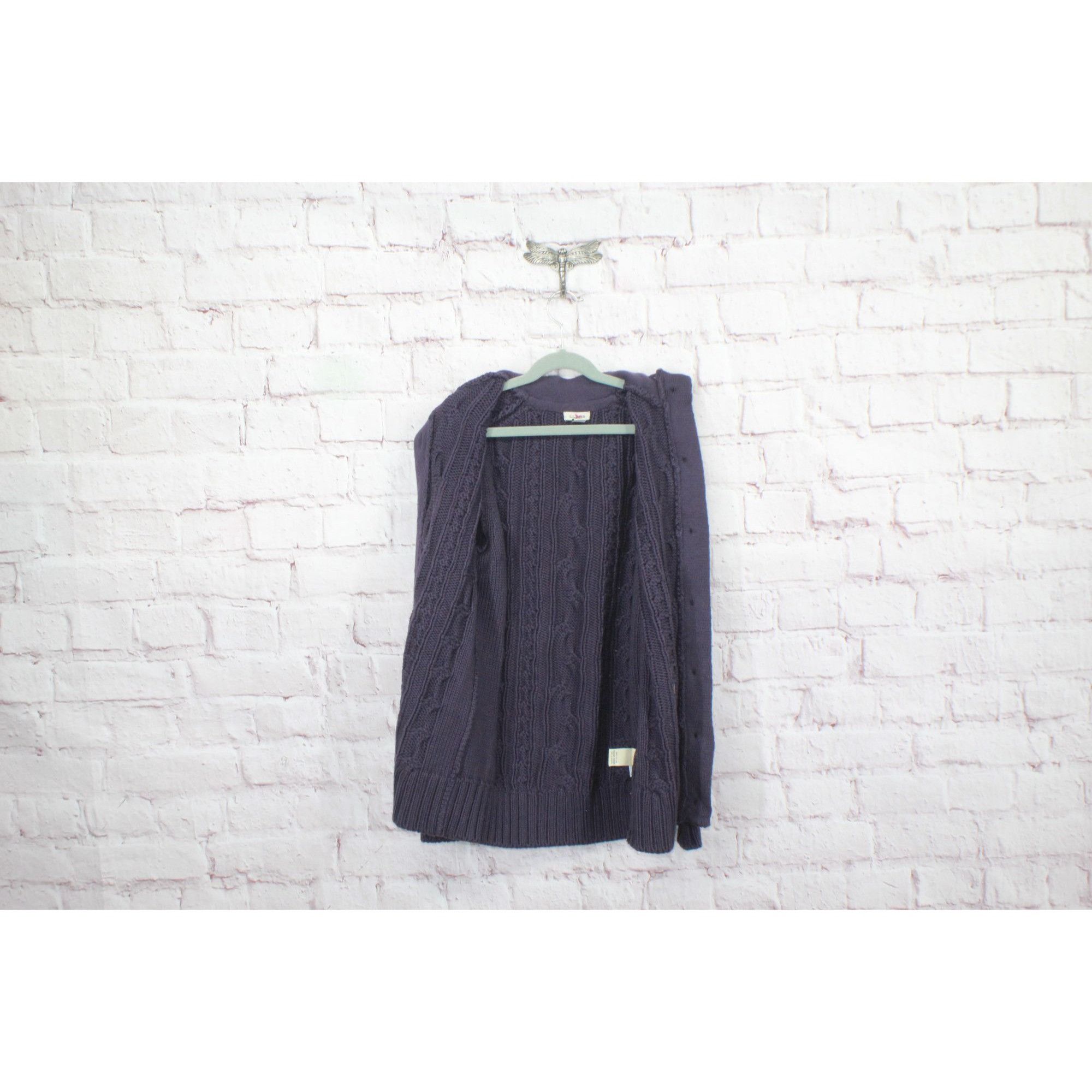L.L. Bean LL Bean Double L Cable Sweater Button Front Cardigan \ Size XS / US 0-2 / IT 36-38 - 7 Thumbnail