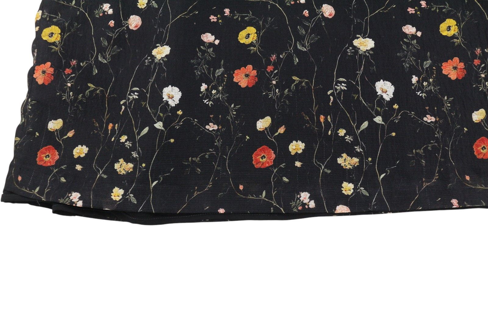R13 RAGLAN SLEEVE BABYDOLL S Floral Black Wool Silk Dress 89923 Size S / US 4 / IT 40 - 13 Thumbnail