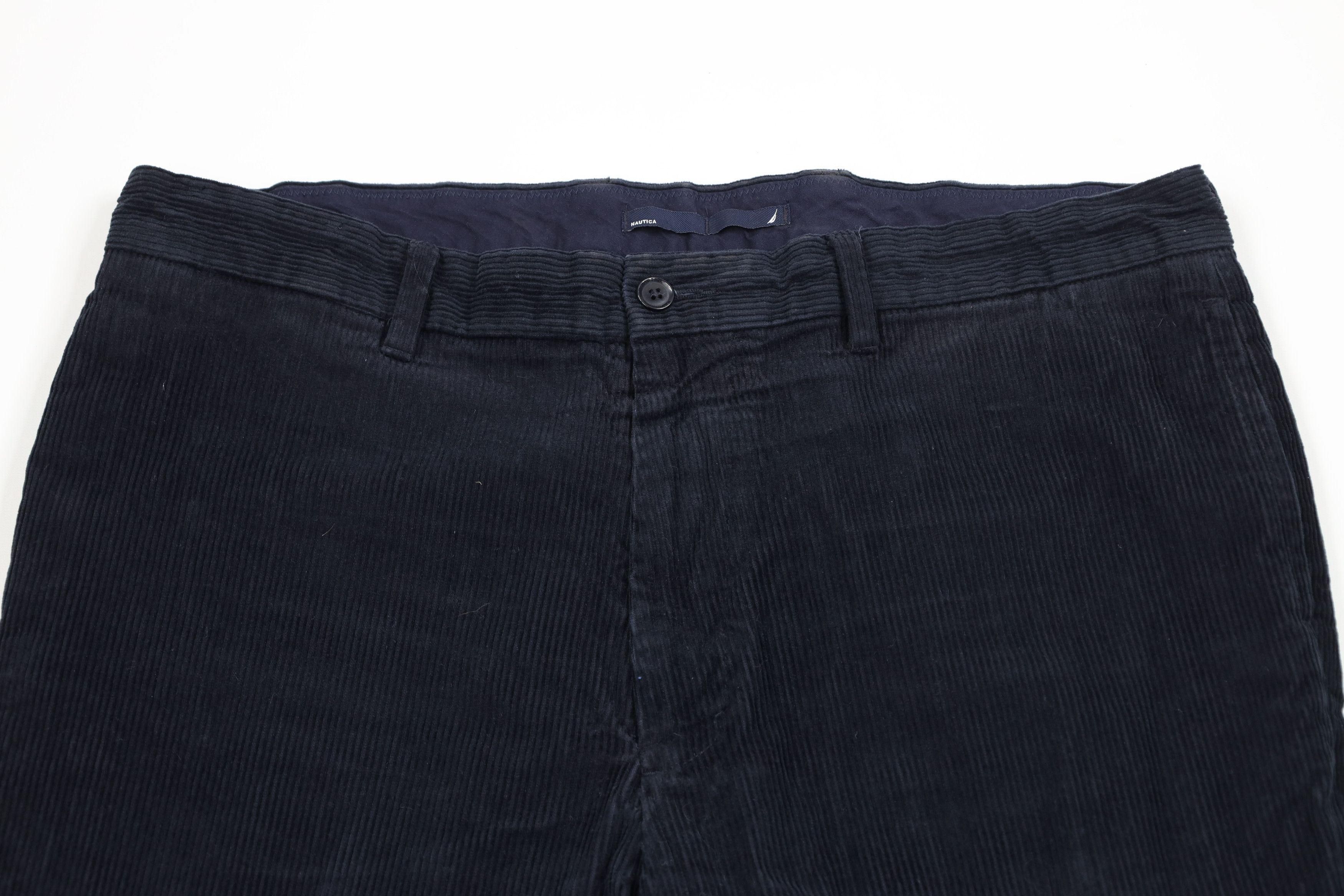 Nautica × Vintage Vintage 90s Nautica Wide Leg Corduroy Chino Pants Navy Blue Size US 40 / EU 56 - 2 Thumbnail