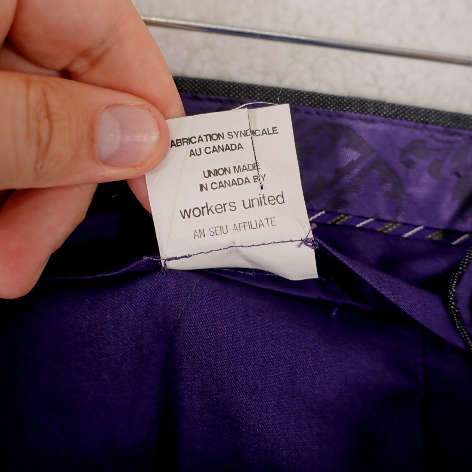 Ted Baker DAMAGED Ted Baker Gray Birdseye Wool Flat Front Dress Pants Size 34R - 6 Thumbnail