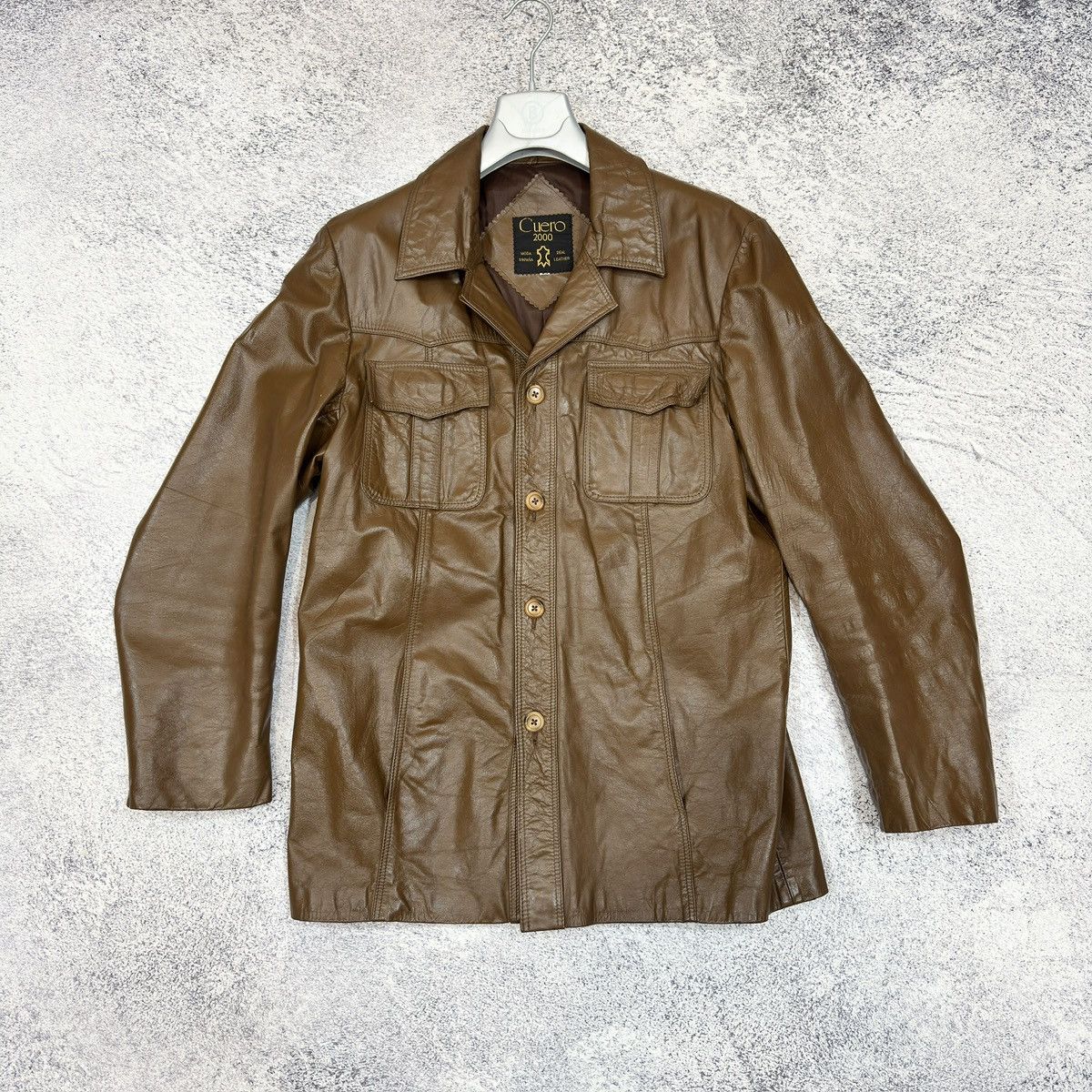 Vintage Vintage Mens Brown Leather Jacket M size Size US M / EU 48-50 / 2 - 1 Thumbnail