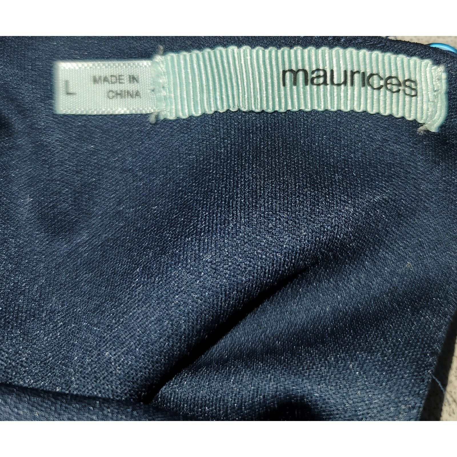 Other Maurices Dark Blue Pink Embroidered Detail Midi Dress Large Size L / US 10 / IT 46 - 3 Thumbnail