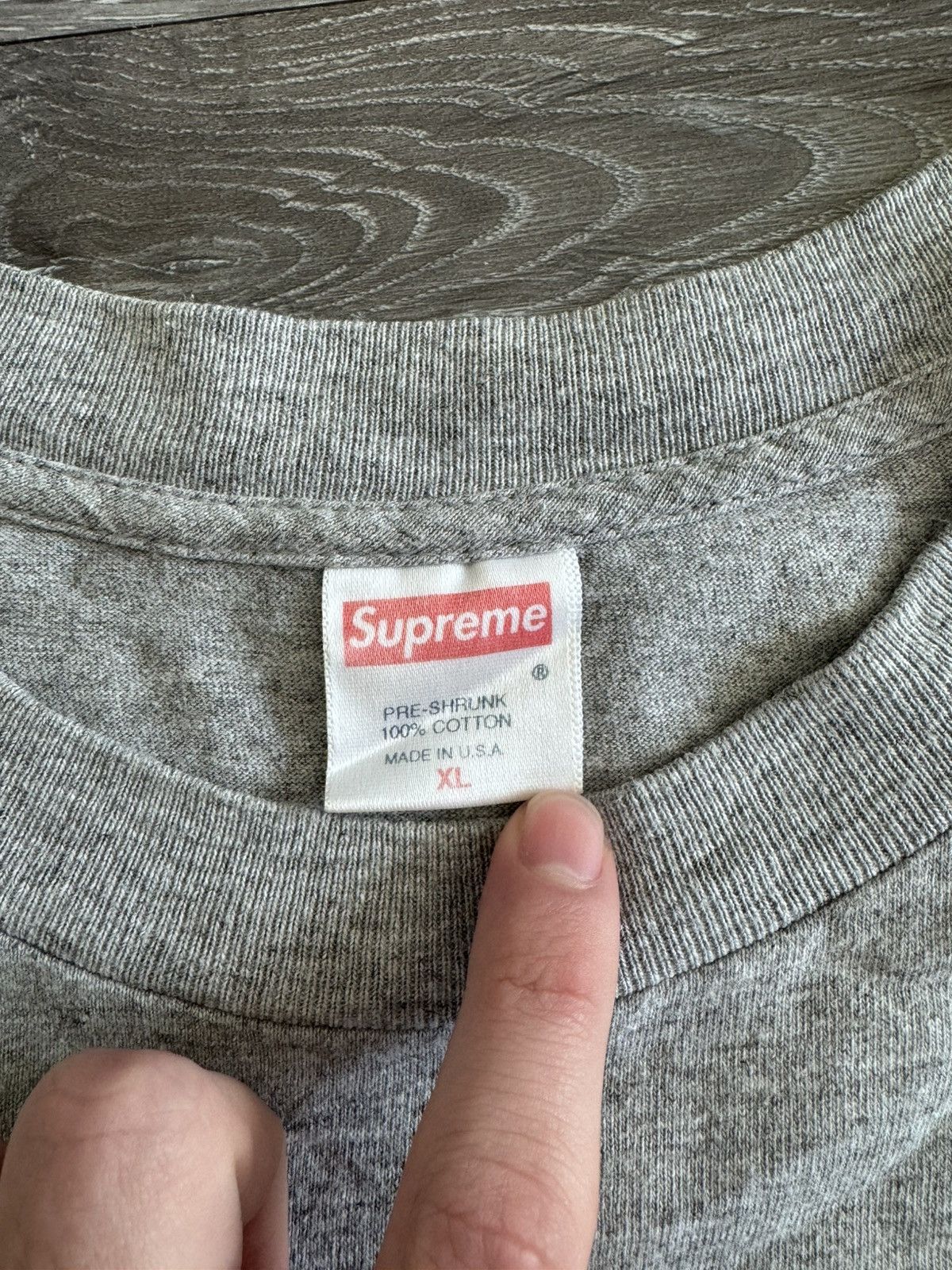 Supreme Supreme Purple on Grey Box Logo Tee 1998 Size US XL / EU 56 / 4 - 5 Thumbnail