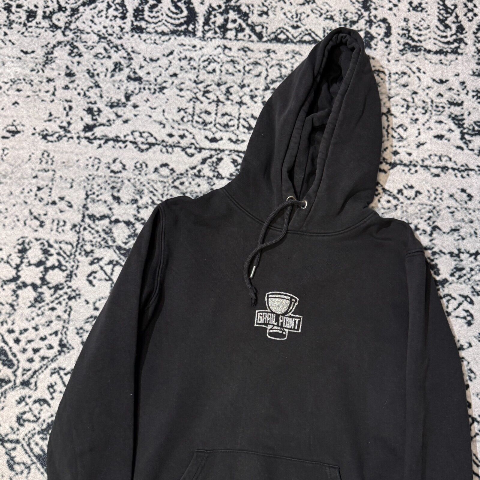 Vintage Vintage Grail Point Black Cotton Hoodie Size M Skull Y2K 90s Size US M / EU 48-50 / 2 - 5 Thumbnail