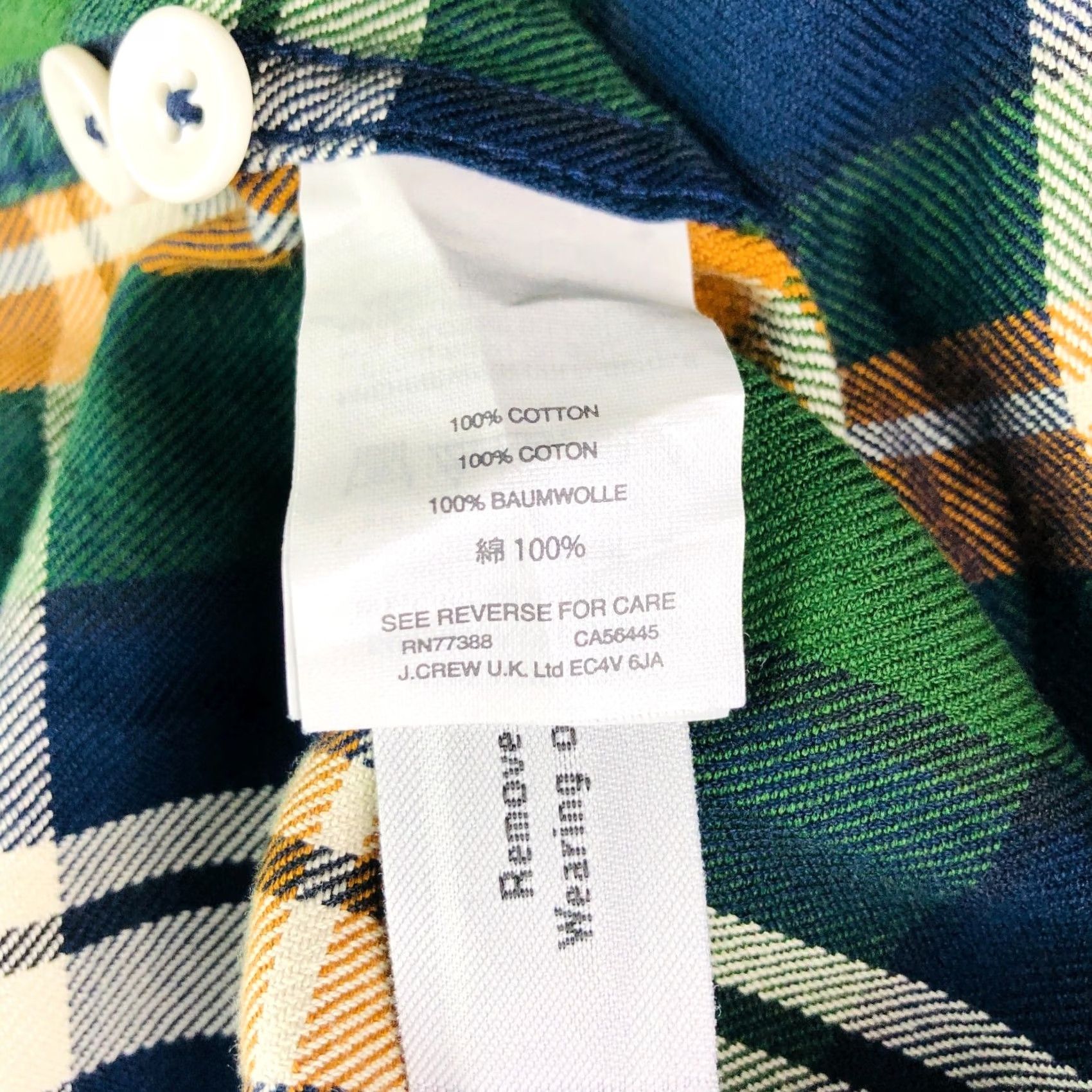J.Crew J Crew Men's Work Shirt L/S Cotton Green Blue Plaid Medium NEW Size US M / EU 48-50 / 2 - 3 Thumbnail