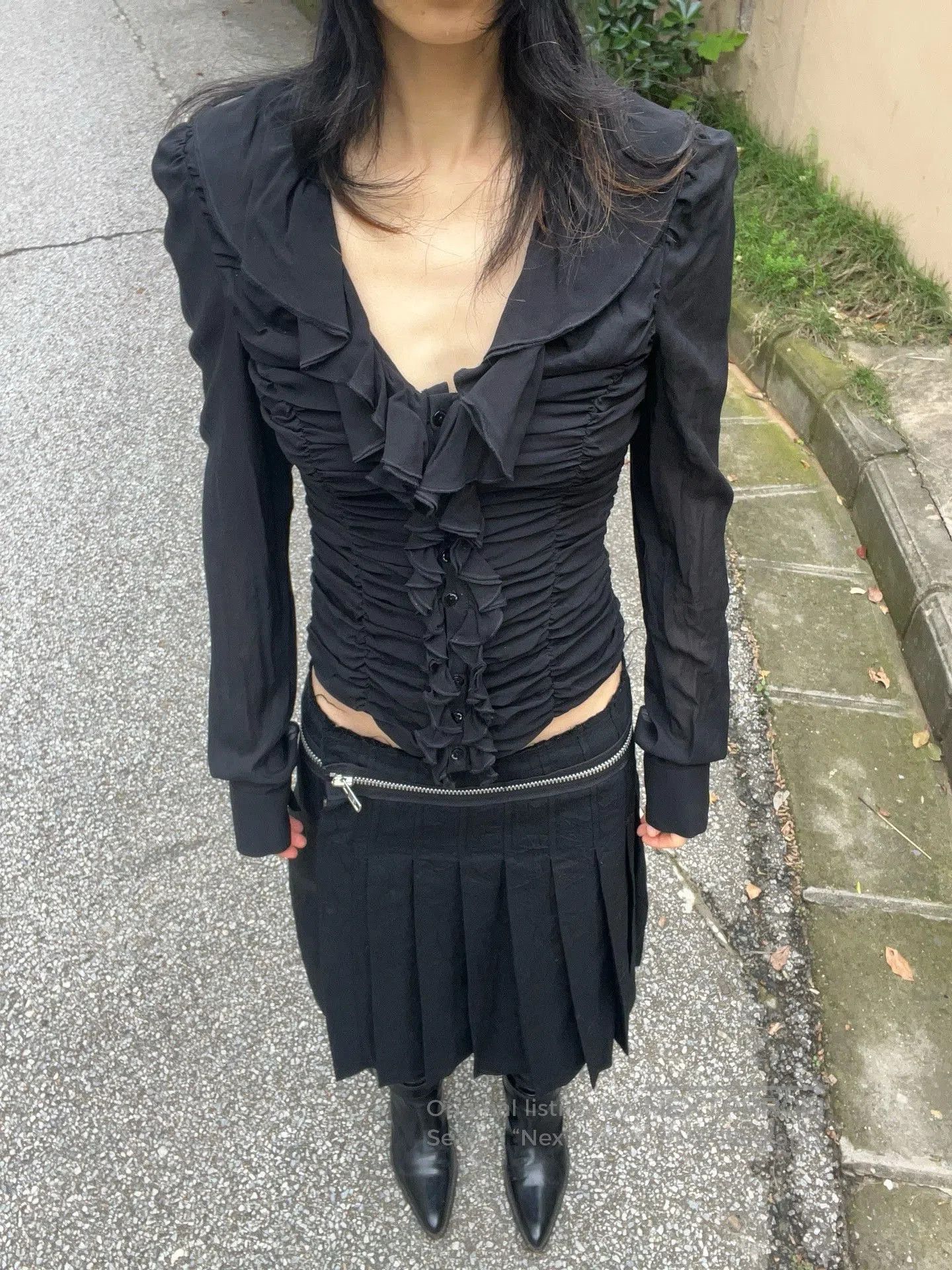 Rei Kawakubo Comme des Garçons Frayed Pleated Skirt. Size 30" / US 8 / IT 44 - 2 Thumbnail