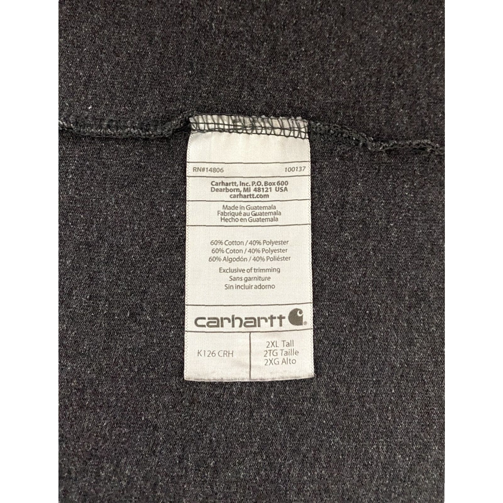 Carhartt Carhartt Shirt Mens 2XL Tall Long Sleeve Pocket Workwear K126 Original Fit Gray Charcoal Size US XXL / EU 58 / 5 - 5 Thumbnail