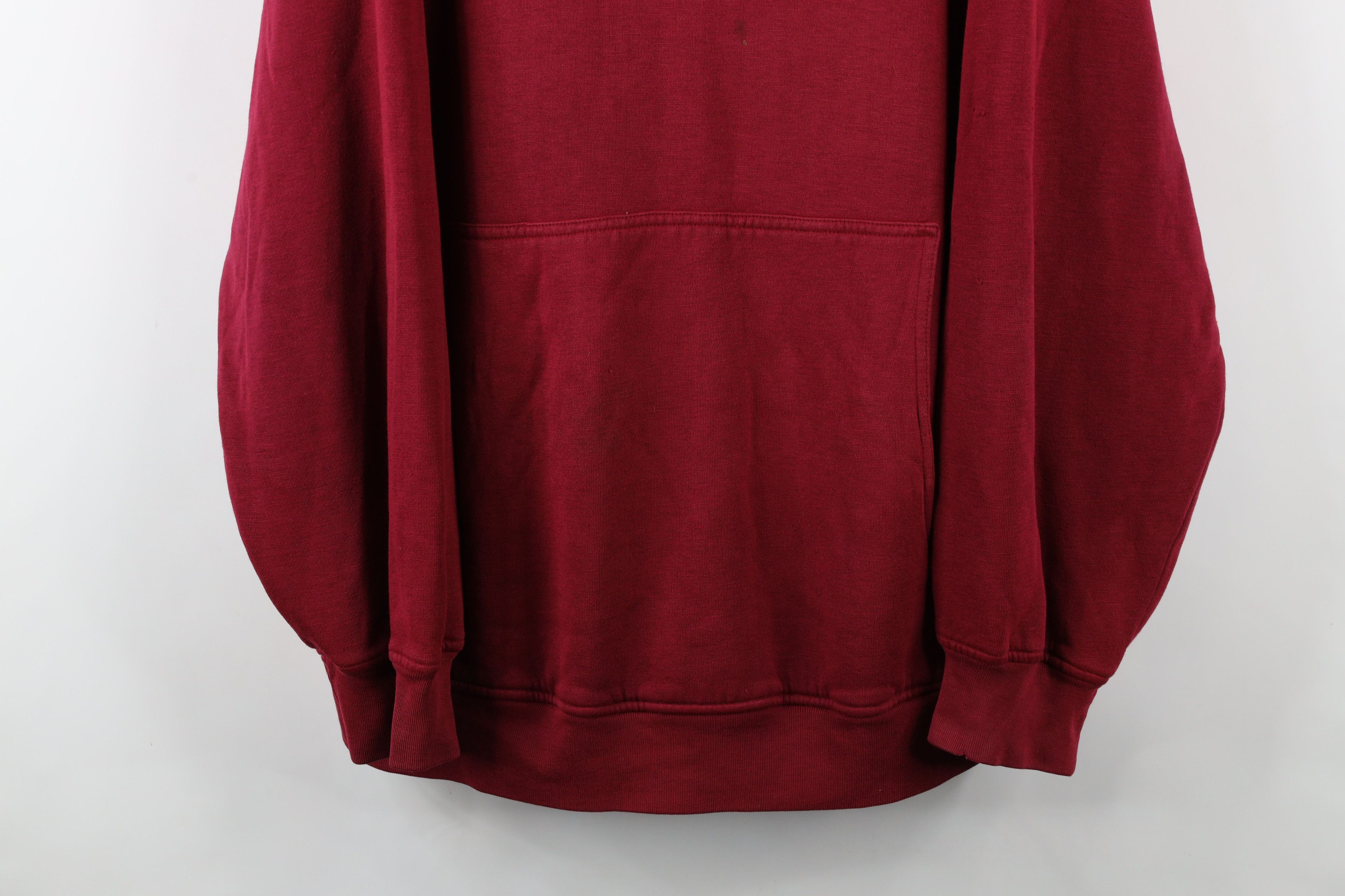 Vintage Vintage 90s Streetwear Blank Hoodie Sweatshirt Red Size US XXL / EU 58 / 5 - 3 Thumbnail