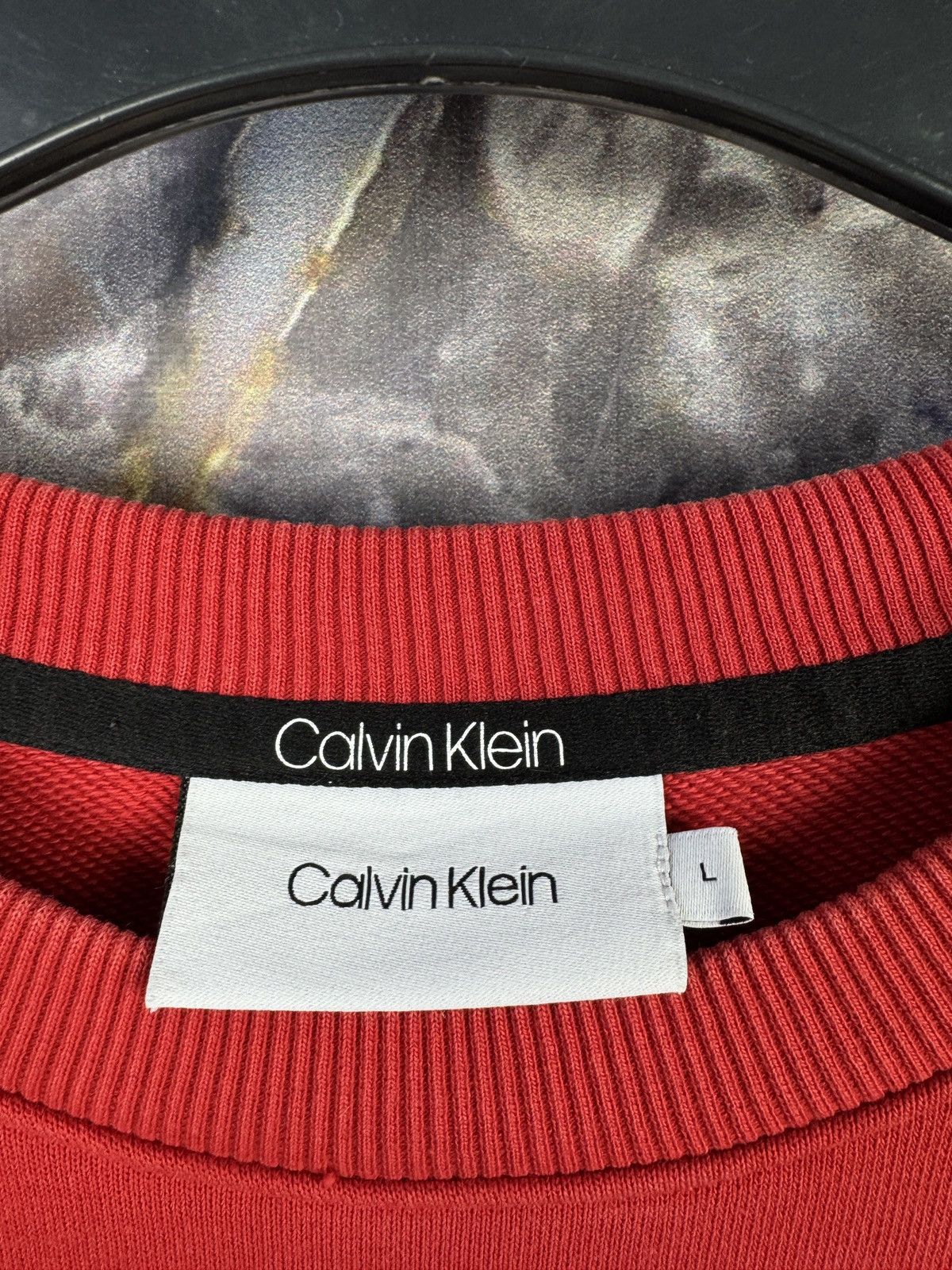 Calvin Klein Calvin Klein Red Crewneck Sweatshirt Embroidered Logo Size US L / EU 52-54 / 3 - 6 Thumbnail