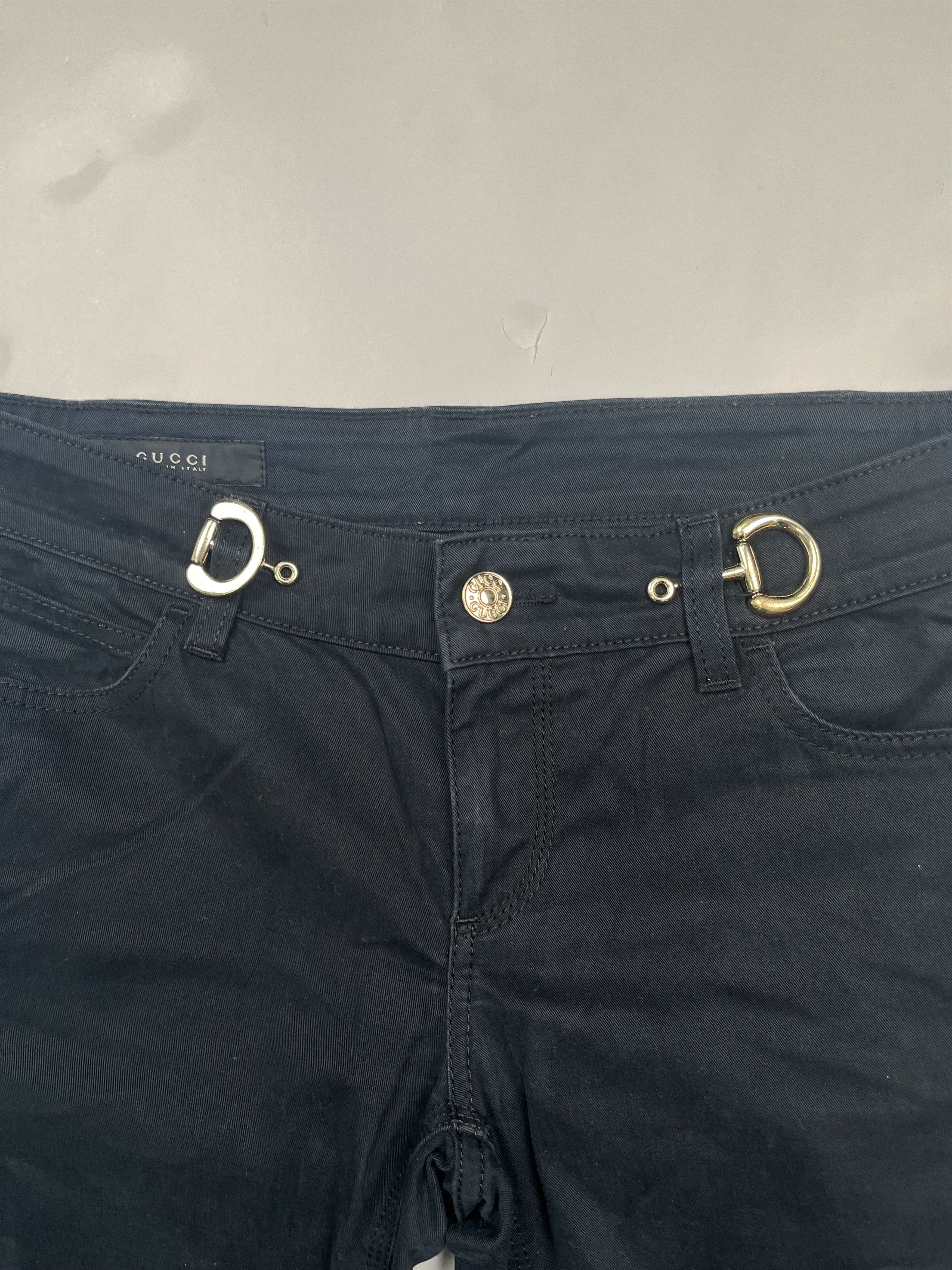 Gucci Gucci Black Pants With 2 Golden Horsebits And GG Button Size 26" / US 2 / IT 38 - 4 Thumbnail