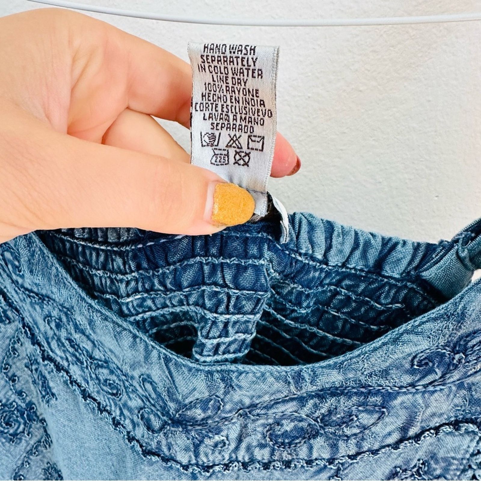 Vintage VINTAGE Cute Options Blue Denim Chambray Ruffle Tank Top Size M / US 6-8 / IT 42-44 - 9 Thumbnail