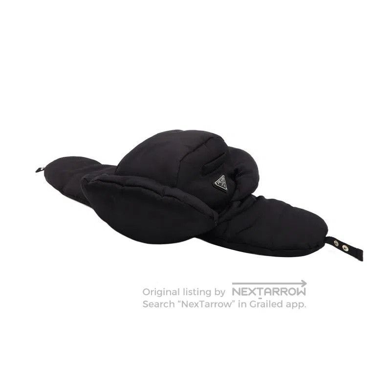 Prada Prada Plain Triangle Logo Ear Flap Hat. Size ONE SIZE - 1 Thumbnail