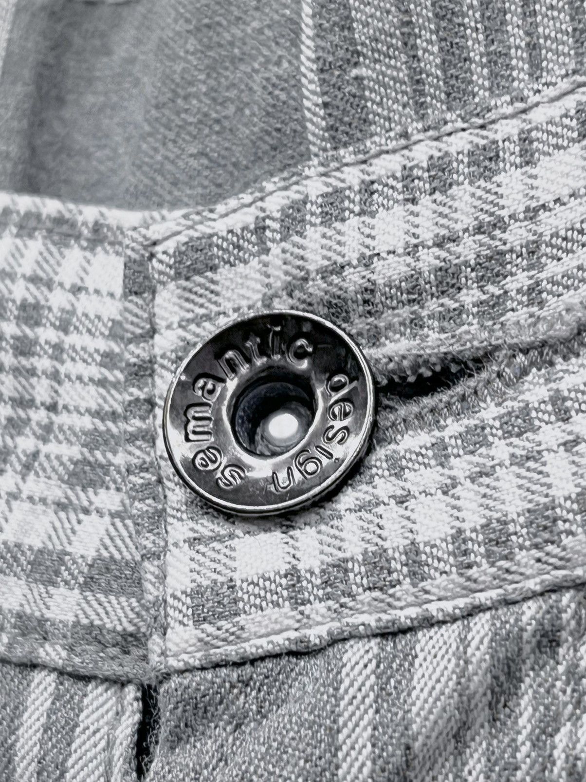 semanticdesign SEMANTIC Punk Checkered Gray Tartan Light Rayon Blends Flare Size US 30 / EU 46 - 9 Thumbnail