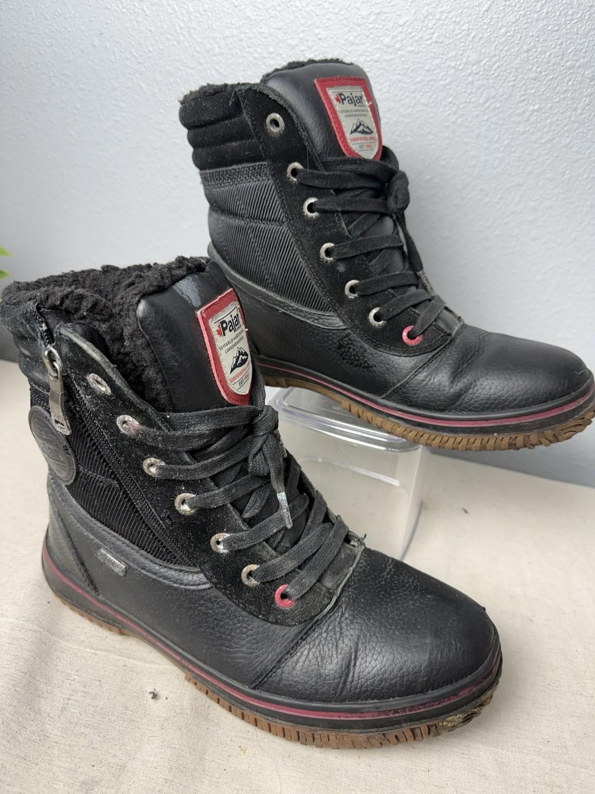 Pajar Mens Pajar Canada Zip Black Waterproof Winter Boots Sz 9 Size US 9 / EU 42 - 1 Thumbnail