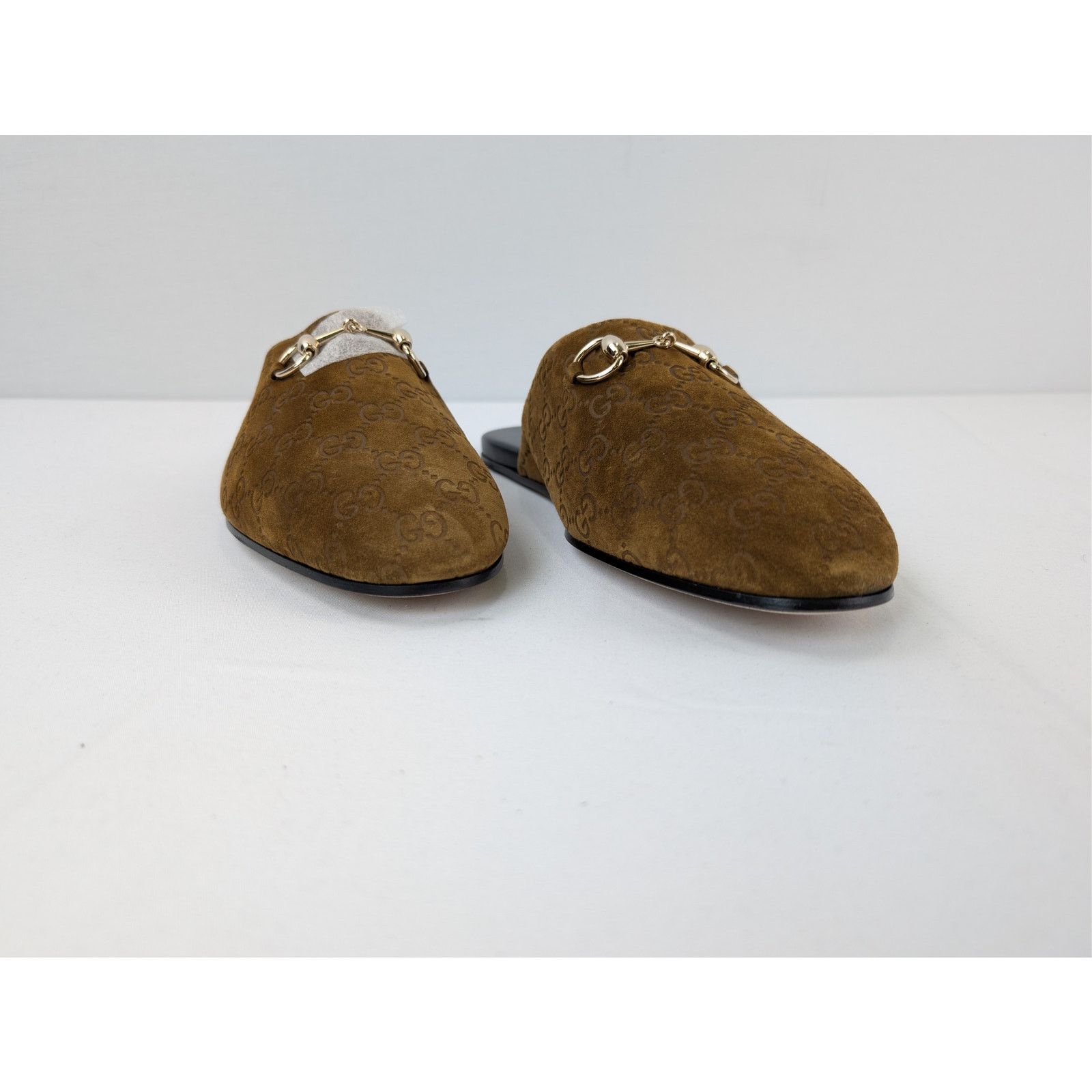 Gucci o1rshd1 men's GG Monogram Horsebit mules Slippers in brown Size US 9.5 / EU 42-43 - 5 Thumbnail
