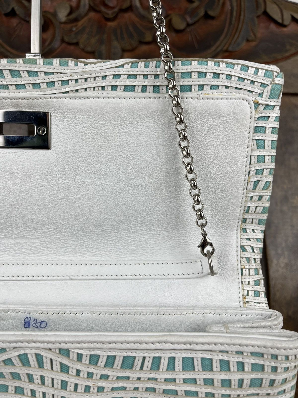 Designer × Tiffany & Co. Tiffany & Co Latice On Linen Flip Lock Shoulder / Clutch Bag Size ONE SIZE - 10 Thumbnail