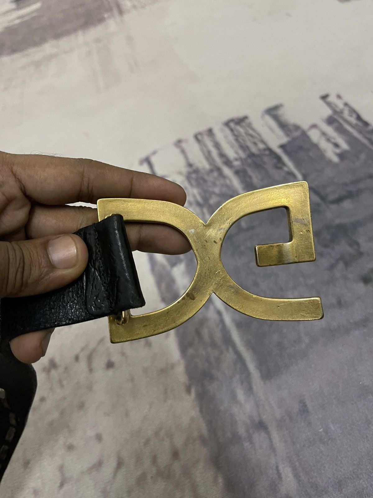 Dolce & Gabbana 90s DOLCE & GABBANA STUDDED DG LOGO BUCKLE LEATHER BELT Size ONE SIZE - 10 Thumbnail
