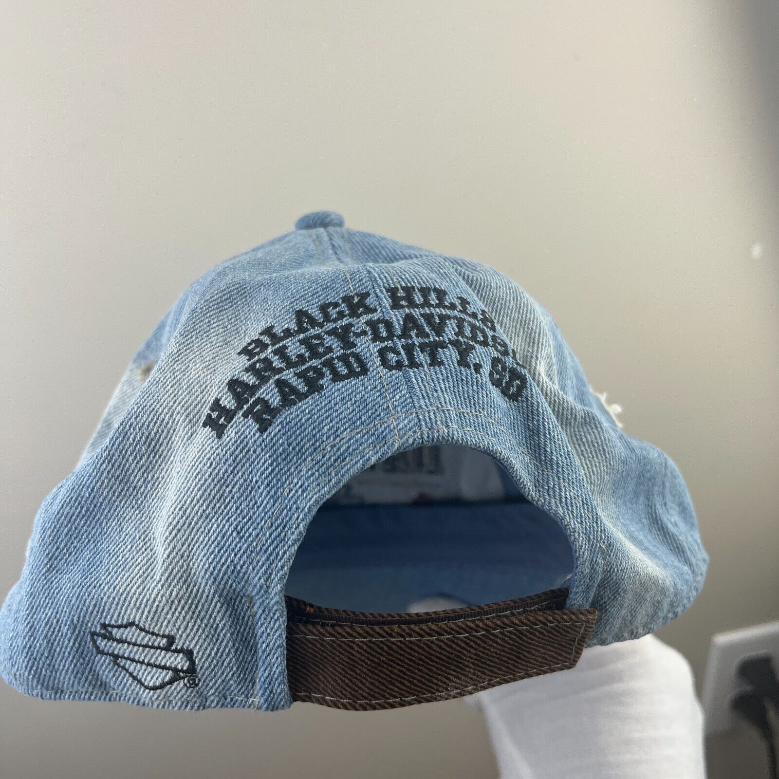 Vintage Vintage Harley Davidson Denim USA Strapback Hat Size ONE SIZE - 4 Thumbnail
