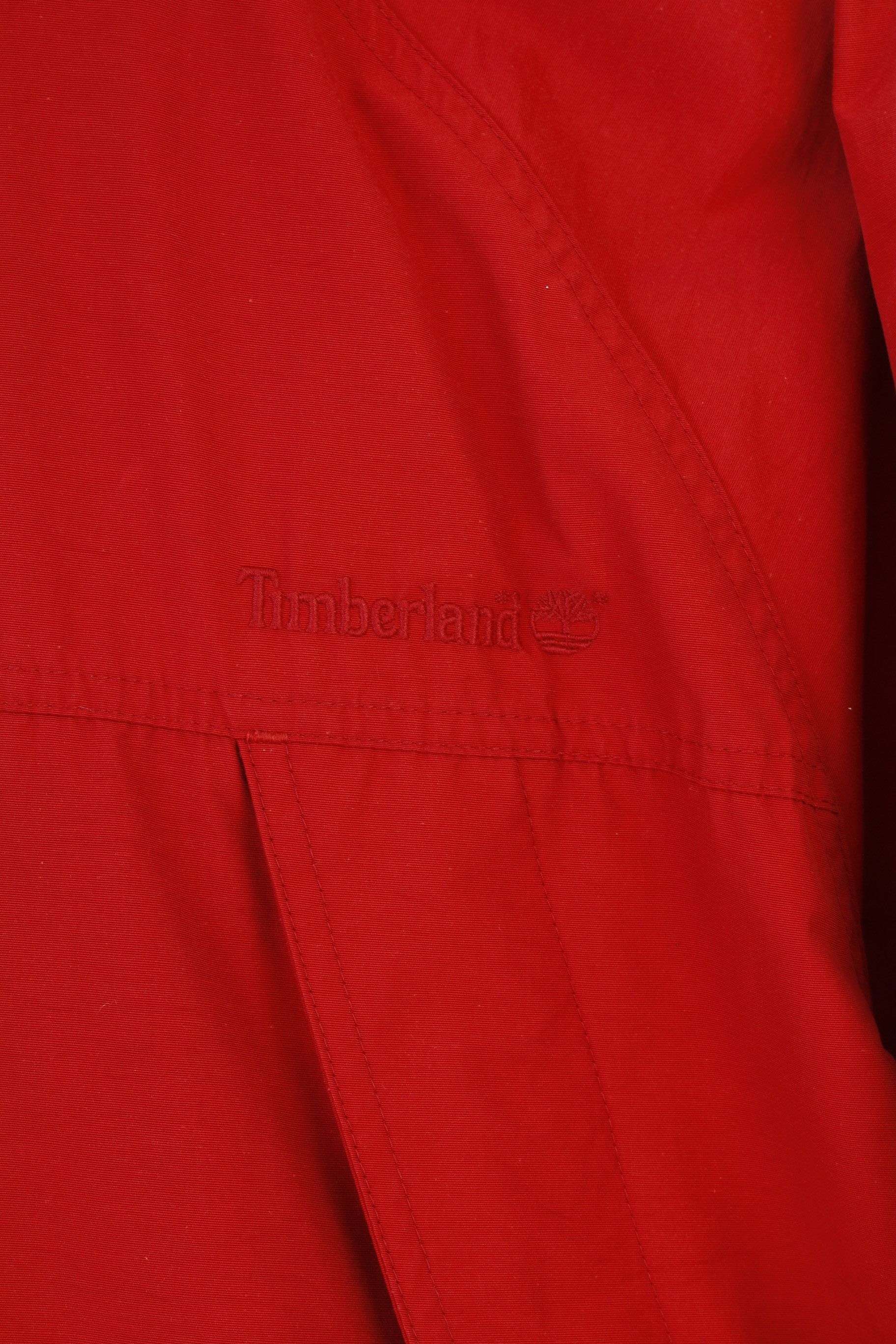 Timberland Timberland Men L Jacket Red Full Zipper Vintage Hood 0882 Size US L / EU 52-54 / 3 - 4 Thumbnail