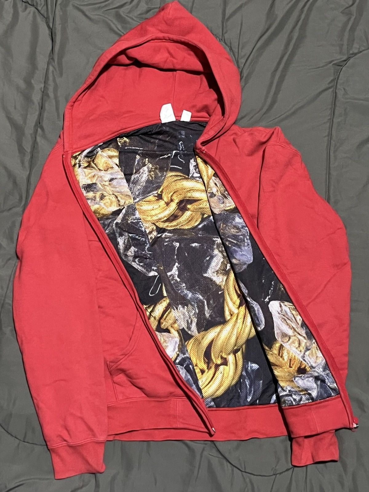 PHENOMENON Red Phenomenon Mesh Gold Chain Print Zip Up Hoodie Size US XL / EU 56 / 4 - 2 Thumbnail