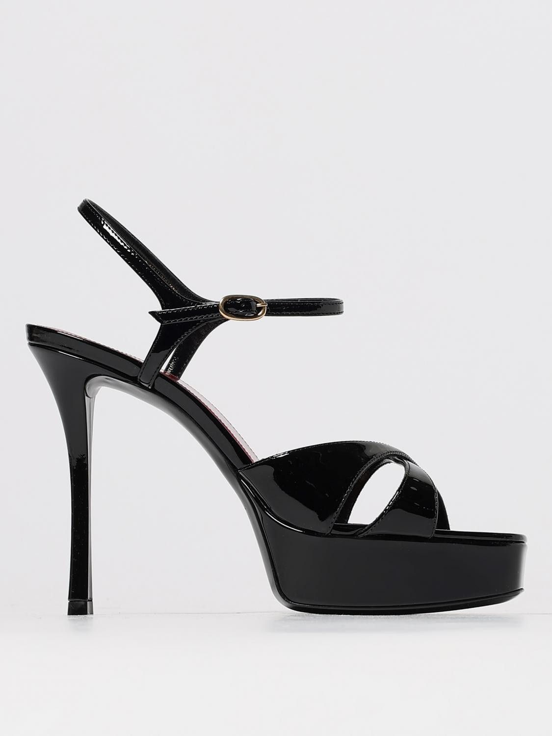 Saint Laurent Paris Saint Laurent Heeled Sandals Woman Black Size US 7 / IT 37 - 1 Thumbnail