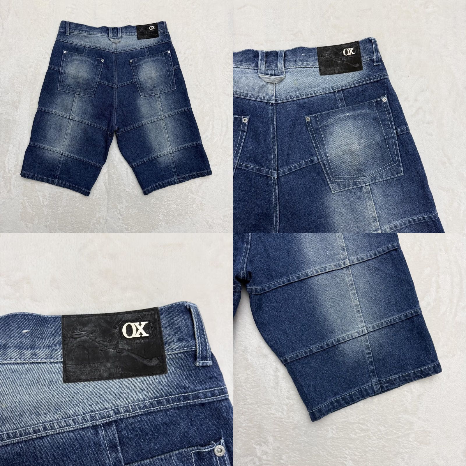 Denime VINTAGE O.X Jackpot Denim Jorts Bermuda Shorts Mens 36 Blue Ramie Cotton Relaxed Baggy Pocketed 90s 00s KS Size US 36 / EU 52 - 8 Thumbnail