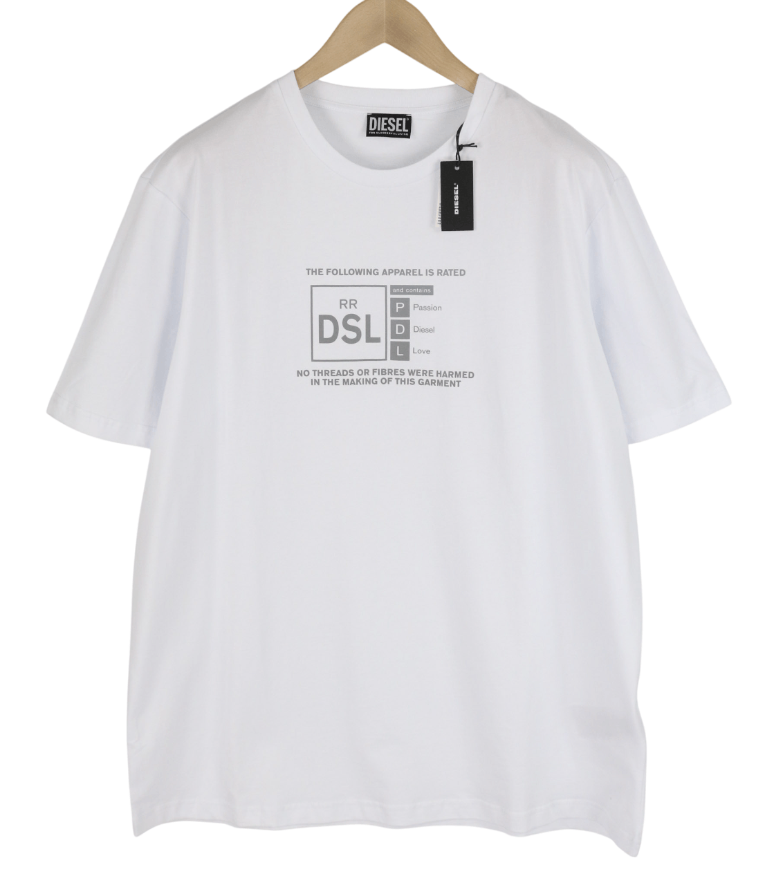 Diesel T-JUST-A35 2XL Short Sleeve Logo White Tee 40255 Size US XXL / EU 58 / 5 - 1 Thumbnail