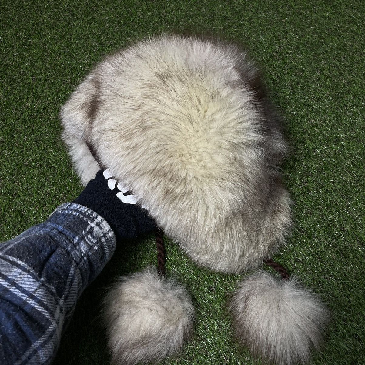Vintage Vintage Y2K Fuzzy Beanie Alt Punk Aesthetic Cream Baggy OS Size ONE SIZE - 2 Thumbnail