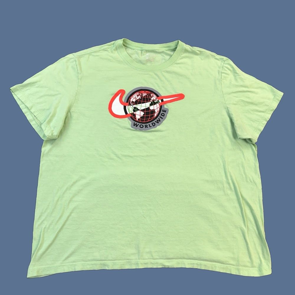 Nike Nike Sportswear Shirt Mens 2XL Green Worldwide Graphic Swoosh Short Sleeve Nike Air Casual T-Shirt 90s City Retro USA Mens Size US XXL / EU 58 / 5 - 1 Thumbnail
