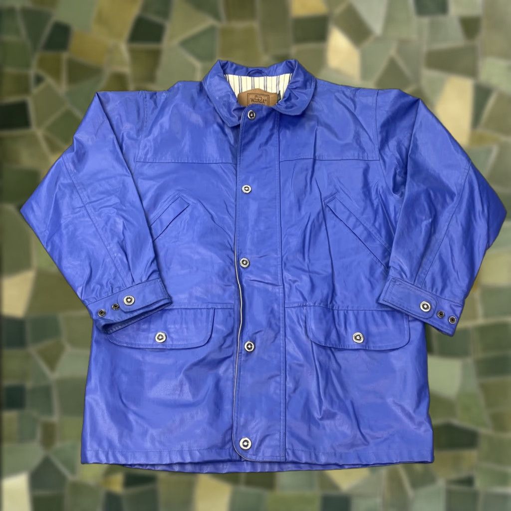 Vintage VINTAGE Woolrich Rain Coat Jacket Mens Medium Blue PVC Snap Zip Lined Casual Size US M / EU 48-50 / 2 - 1 Thumbnail