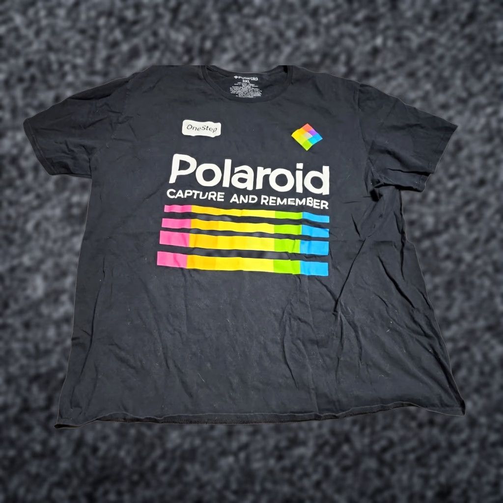 Polaroid VINTAGE Polaroid Men's T-Shirt Short Sleeve Crew Neck Graphic Print Size 3XL Black Cotton Fall Summer Mens Size US XXL / EU 58 / 5 - 1 Thumbnail