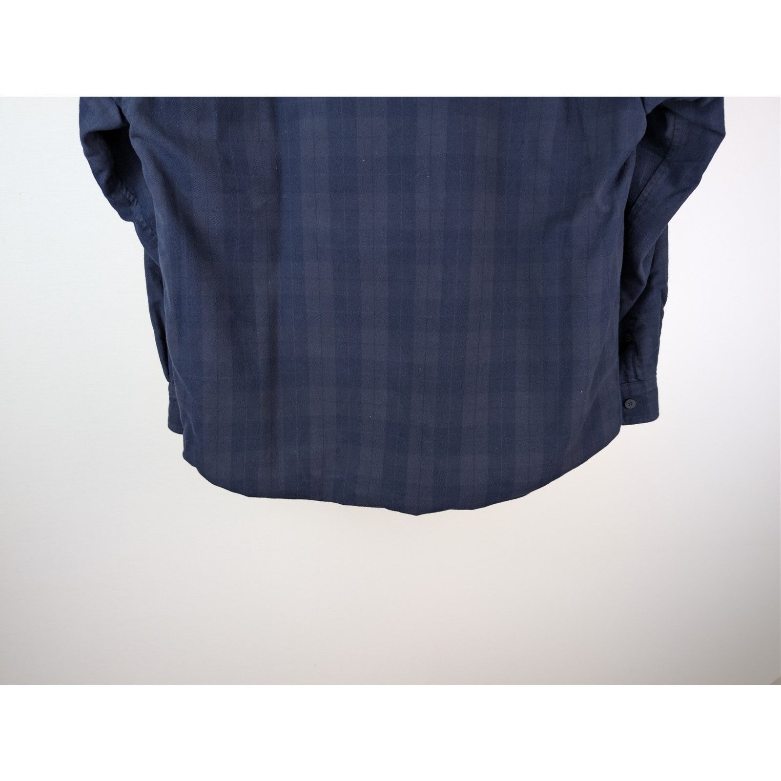 Balenciaga o1rshd1 Overdye Cotton Check Lined Shirt in Navy / Dark Navy Size US S / EU 44-46 / 1 - 15 Thumbnail