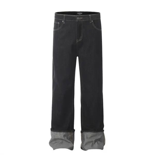 VIBE Trendy men's contrasting stitched loose casual jeans Size US 32 / EU 48 - 1 Thumbnail