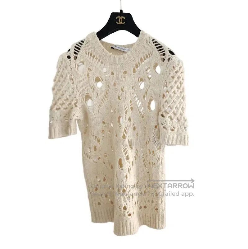 Dior Dior Cream Lace Short Sleeve Pullover Sweater . Size XS / US 0-2 / IT 36-38 - 1 Thumbnail