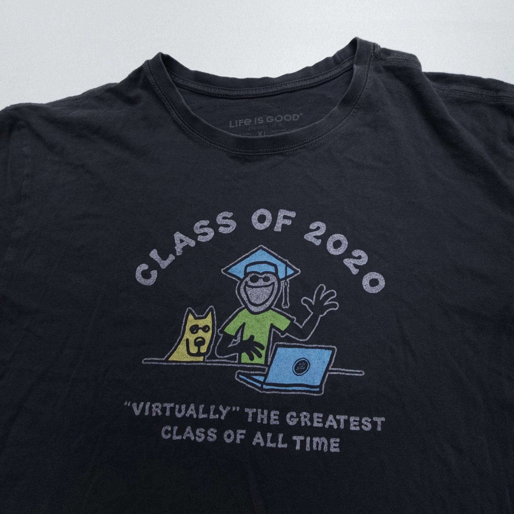 Life is Good Life is Good Crusher Tee Shirt Mens XL Class of 2020 Graphic Print Black Logo Shirt Size US XL / EU 56 / 4 - 3 Thumbnail