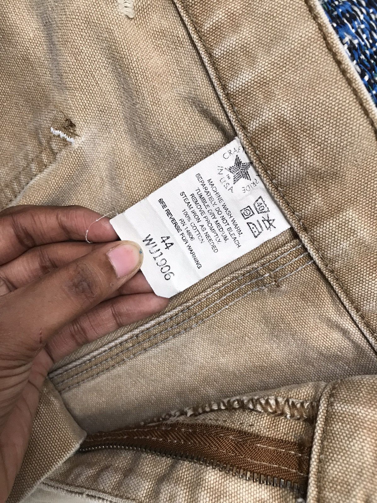 Carhartt 90sVintage Carharttt WU1906 sunfaded carpenter denim short Size US 42 / EU 58 - 12 Thumbnail