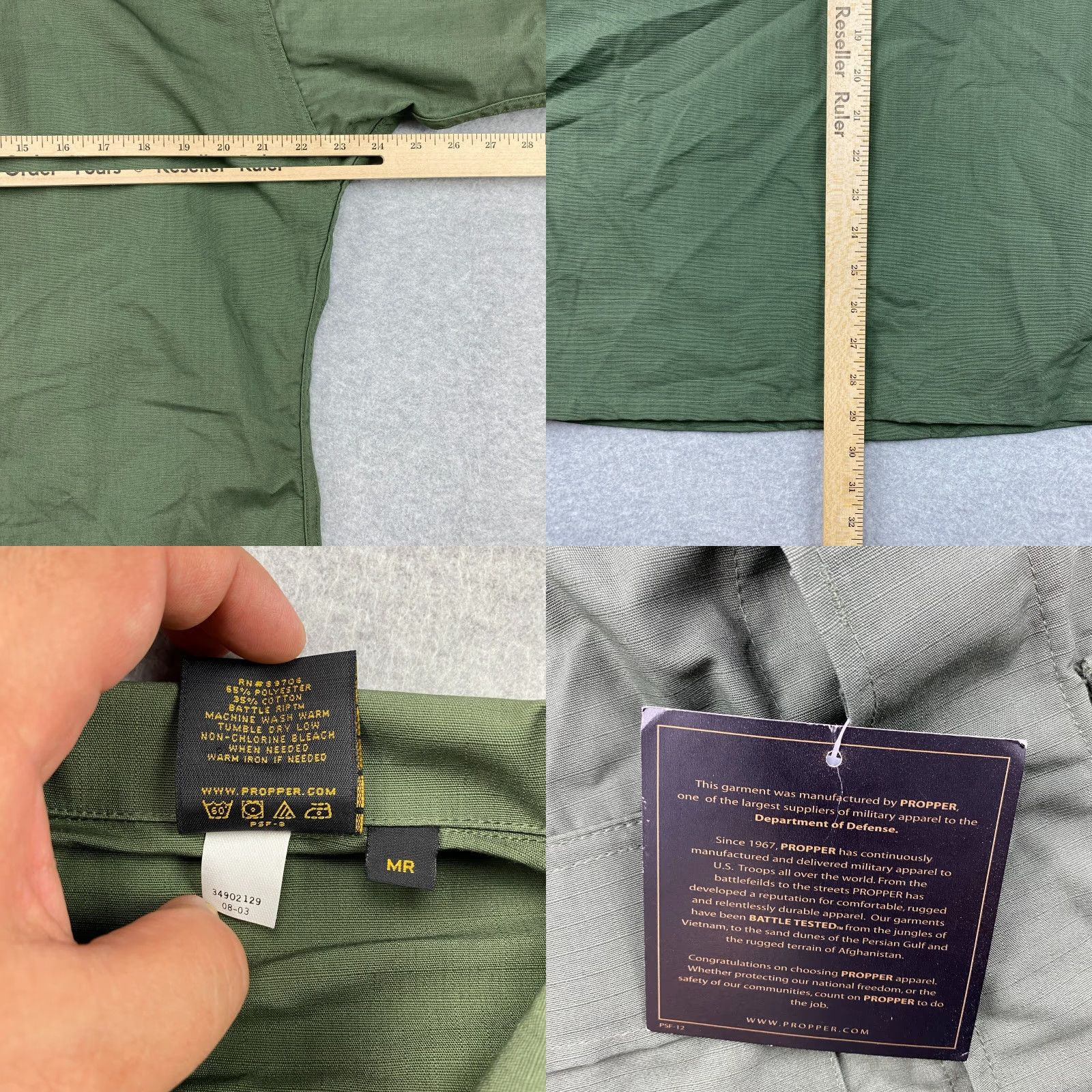 Propper PROPPER Military Jacket BDU Green Men M Casual Workwear Solid Canvas 2 Pocket Button Front Mid-Length NWT Size US M / EU 48-50 / 2 - 8 Thumbnail