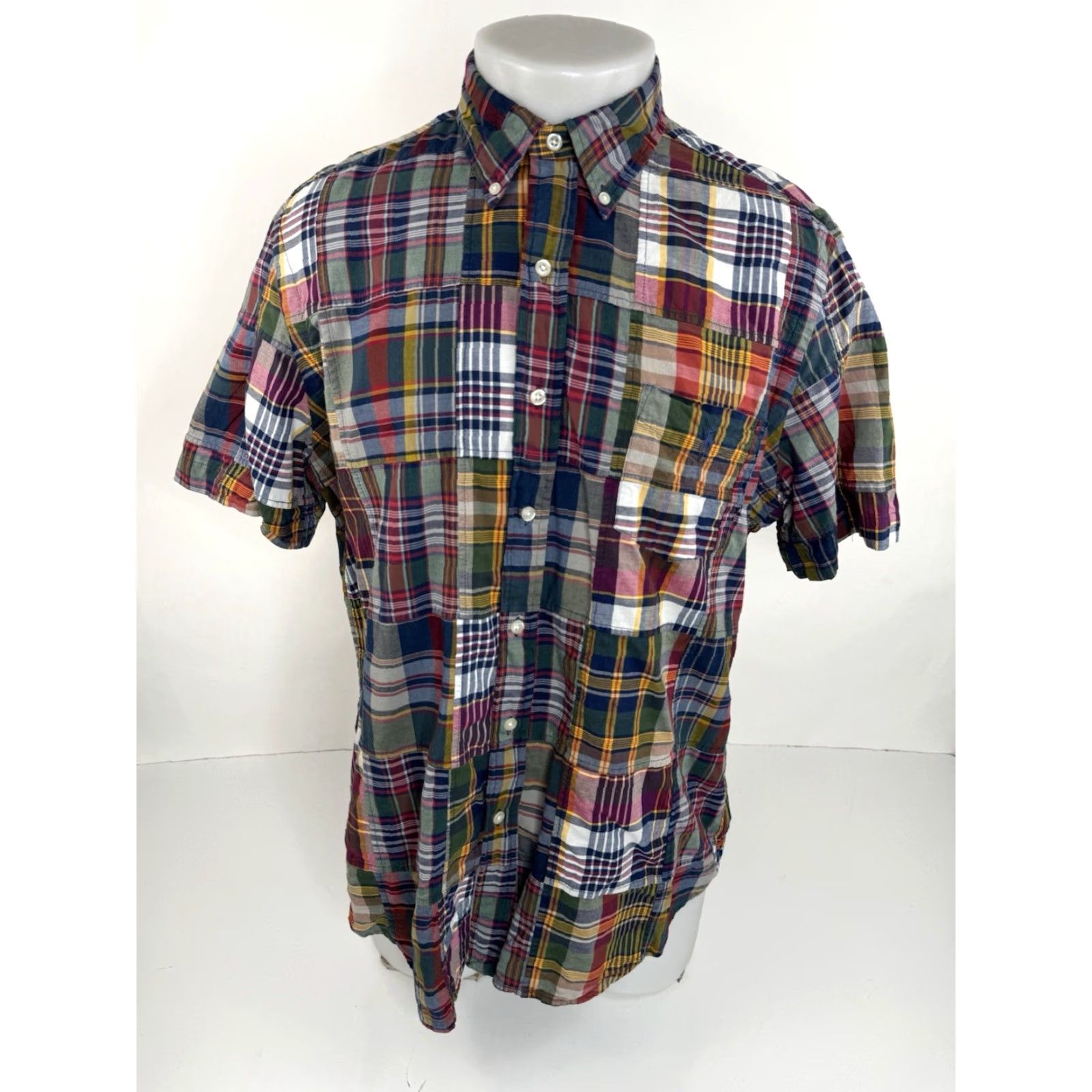 Ralph Lauren Ralph Lauren - Bleeding Madras PATCHWORK Colorful Mens L Shirt M / L Button-Up Short Sleeve Size US L / EU 52-54 / 3 - 2 Thumbnail