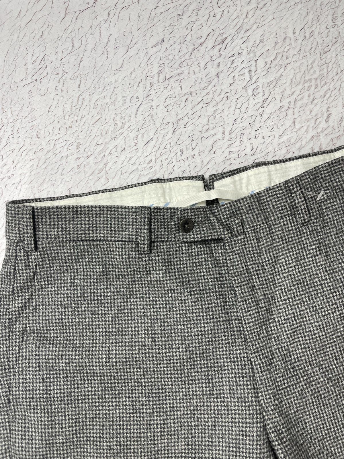 Ermenegildo Zegna Ermenegildo Zegna grey wool Houndstooth dress casual pants Size US 32 / EU 48 - 8 Thumbnail